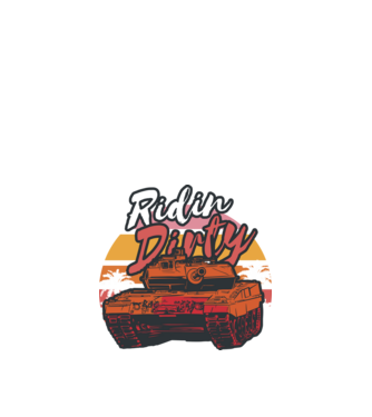 Ridin Dirty tricou cu tanc model negru pe tricou