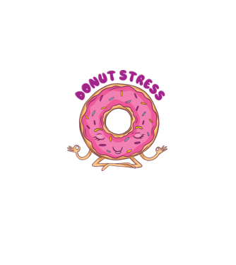 Donut Stress Gogoașă model roz deschis pe tricou