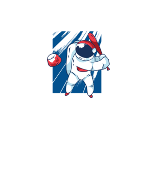 Baseball Astronaut model negru pe tricou