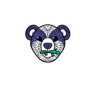 Mandala Panda model turcoaz pe tricou
