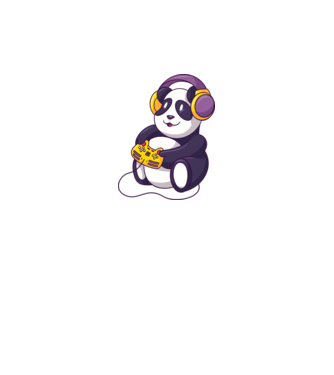 Gamer Panda model gri pe tricou