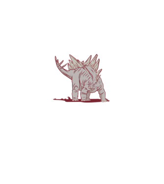 Stegosaurus dinozaur model turcoaz pe tricou