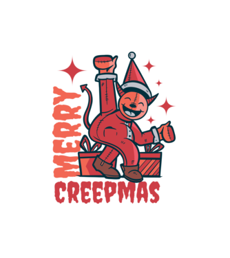 Merry Creepmas model alb pe tricou