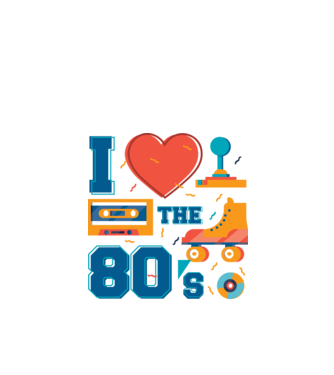 'I love the 80s - Iubesc anii ''80' model alb pe tricou