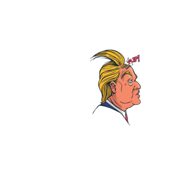 Trump Păr model galben neon pe tricou