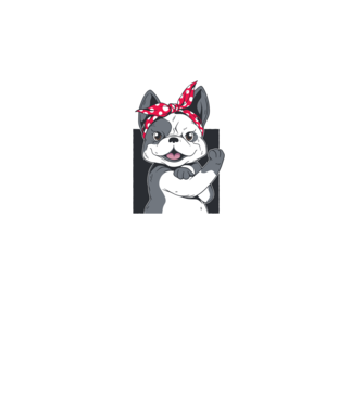 Bulldog Francez model alb pe tricou