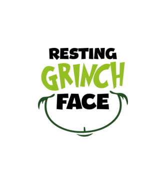 Resting Grinch face model alb pe tricou