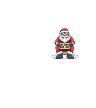 AI took my job Santa model galben neon pe tricou