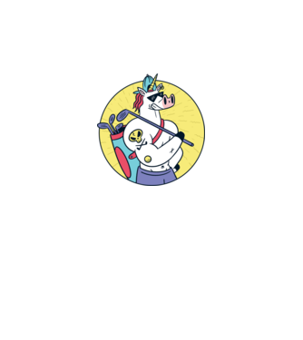 Unicorn Golf model gri închis pe tricou