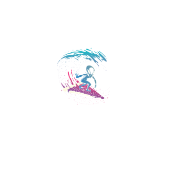 Alien Pizza Surf tricou amuzant model negru pe tricou