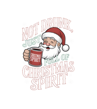 Christmas Spirit Santa model alb pe tricou