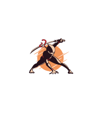 Ninja model alb pe tricou