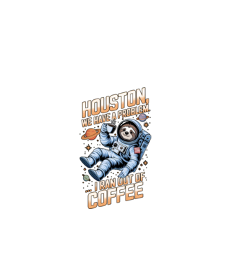 Houston we have a problem coffee model negru pe tricou