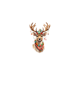 Festive Reindeer model alb pe tricou