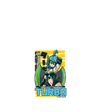 Turbo Gal Anime model alb pe tricou