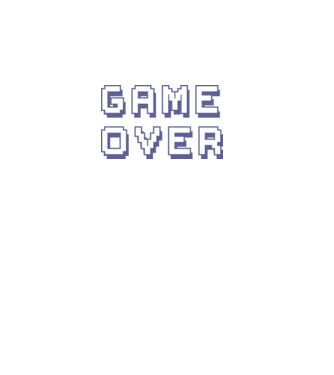 Game Over model alb pe tricou
