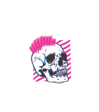 Craniu Punk model negru pe tricou