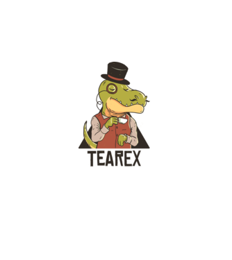 Tea Rex dinozaur cu ceai model gri pe tricou