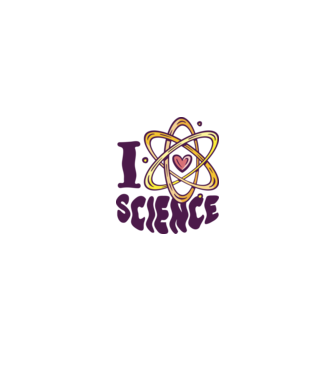 I Love Science știință model alb/roșu pe tricou