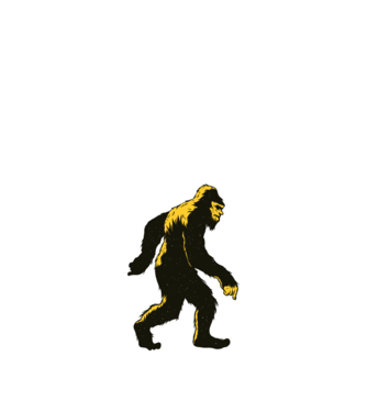 Yeti în pădure model negru pe tricou