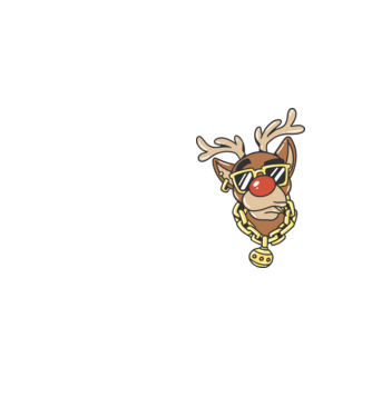 Gangster Reindeer model galben neon pe tricou