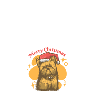 Crăciun Yorkie model negru pe tricou