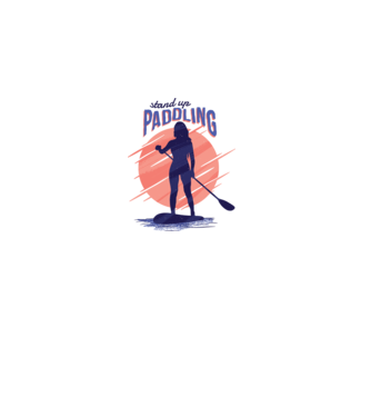 Tricou SUP Stand Up Paddle model alb pe tricou