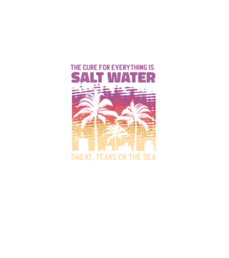 Retro Sunset - Apa sărată este leac pentru orice model negru pe tricou