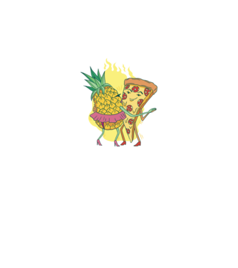 Pizza cu ananas Dragoste model negru pe tricou