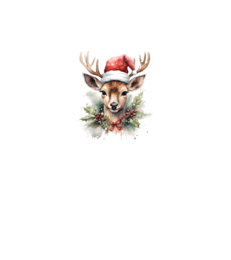 Festive Reindeer model alb pe tricou