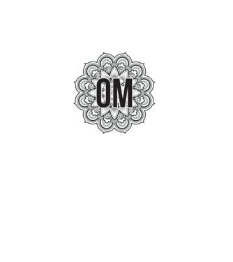 OM Mandala model alb pe tricou