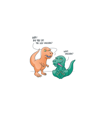 Tricou cu Dinozaur amuzant model alb pe tricou