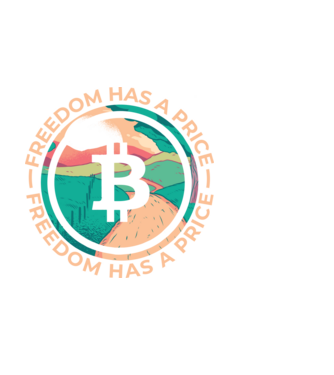 Libertatea are preț Bitcoin model alb pe tricou
