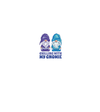 Chilling with my Gnomie model alb pe tricou