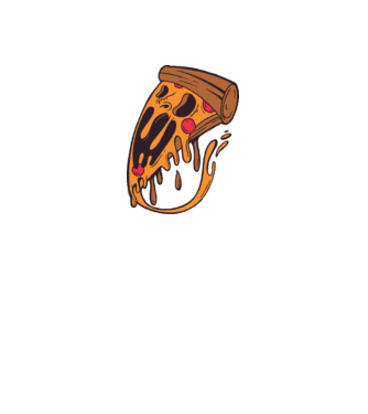 Pizza Horror model nisipiu pe tricou