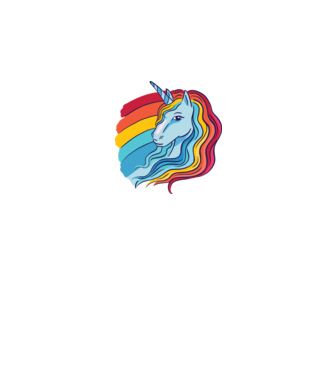 Unicorn cu Curcubeu model albastru închis pe tricou