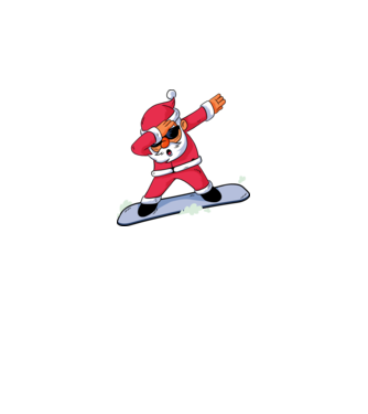 Moș Crăciun Snowboard DAB tricou amuzant model gri pe tricou