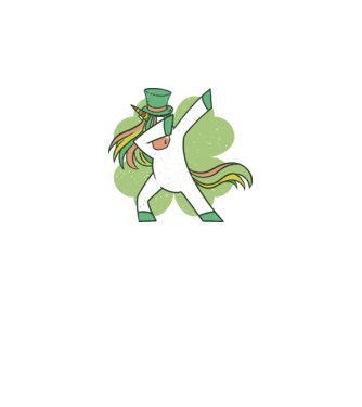 St Patrick Unicorn DAB model negru pe tricou