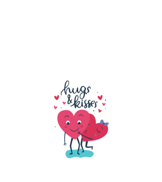 'Hugs and Kisses Tricou drăguț pentru Valentine''s Day' model nisipiu pe tricou