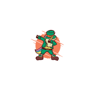 St Patrick Unicorn DAB model verde pe tricou