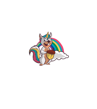 Unicorn drăguț Veveriță model gri pe tricou