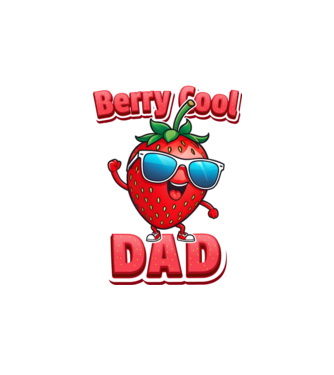 Berry Cool Dad Strawberry model alb pe tricou