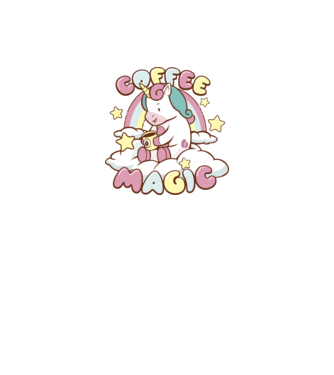 Cafea Magică Unicorn model negru pe tricou
