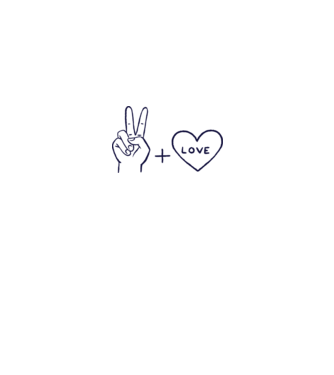 Peace + Love model alb pe tricou