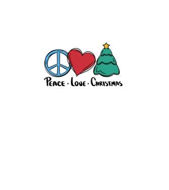 Peace Love Crăciun model alb pe tricou