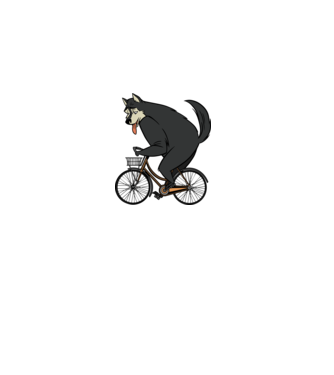 Lup pe bicicletă model nisipiu pe tricou