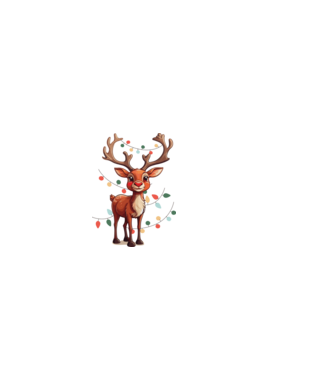 Festive Rudolph model alb pe tricou