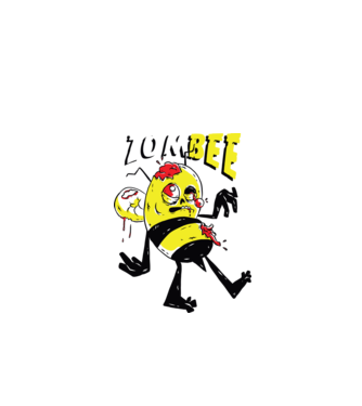 Zombee Albină Zombie model negru pe tricou