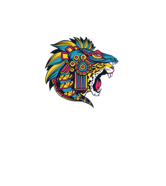 Aztec Jaguar model alb pe tricou