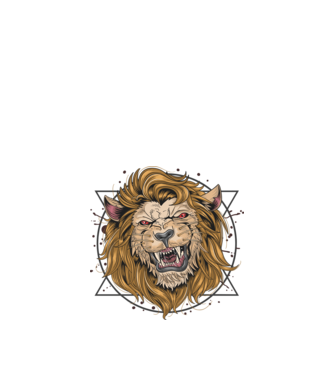 angry lion model negru pe tricou